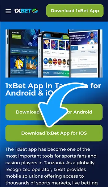 Step 1 - Use the download link to follow the 1xBet app in the App Store