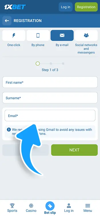 Step 3 - Enter your personal info accurately if using email registration
