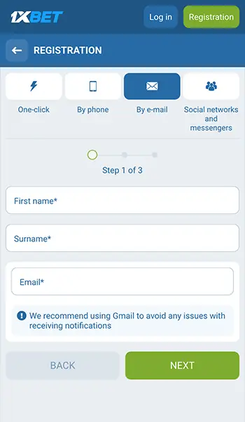 Step 4 - Complete registration or login to start betting