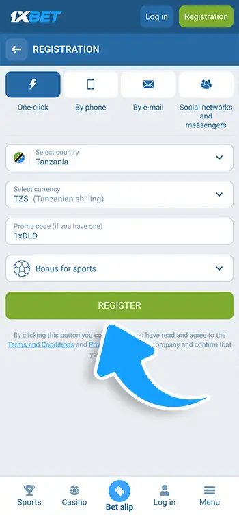 Step 5 - Hit Register to finalize